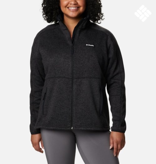 Columbia Genser Weather Full Zip Fleecejakker Dame Svarte | Plus Size 61542Q